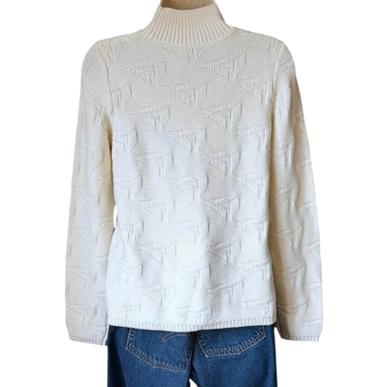 Jil Sander High Neck Wool Knit Jumper – Boat Motif, S – pre-loved