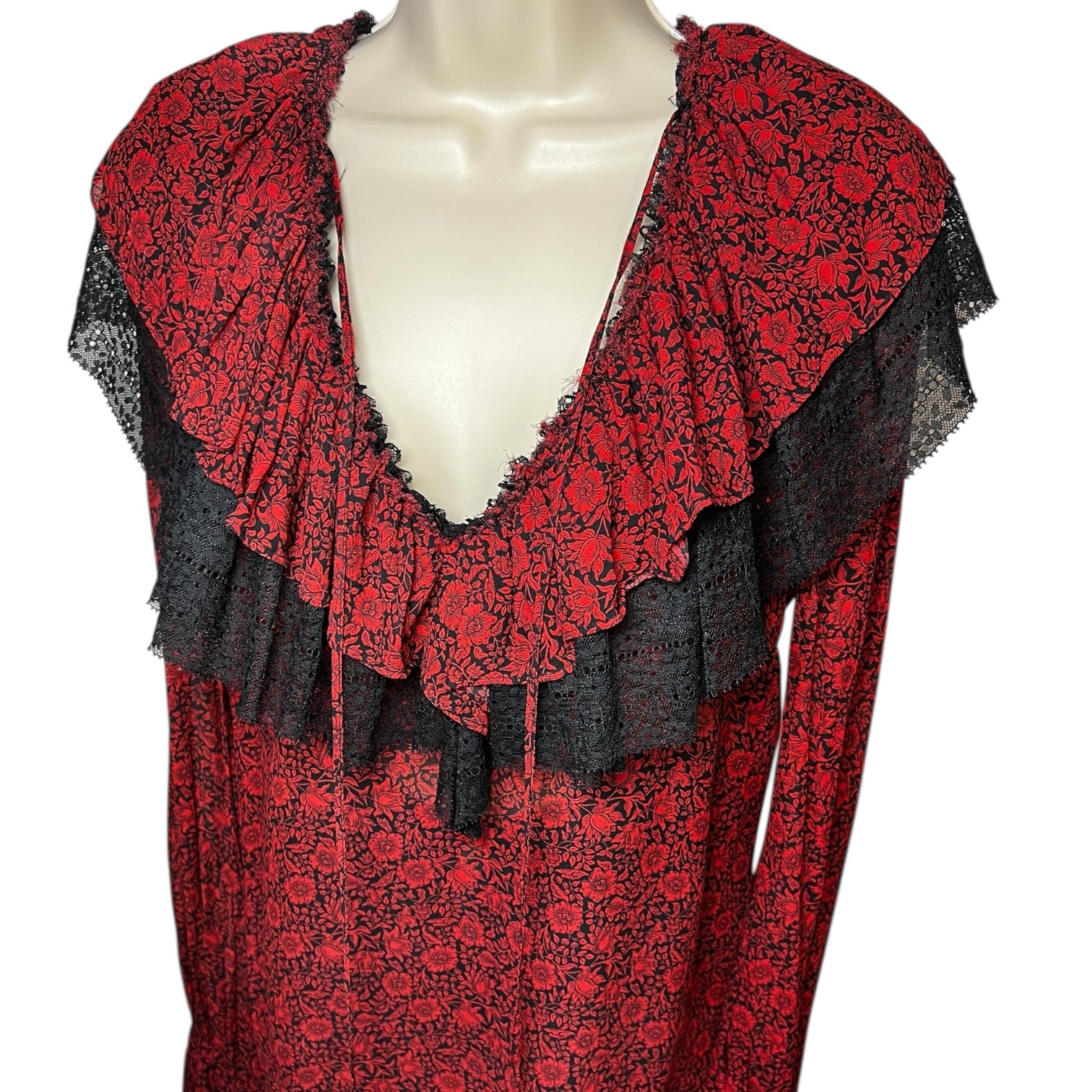 Philosophy di Lorenzo Serafini Frill Lace Yoke Blouse – UK10