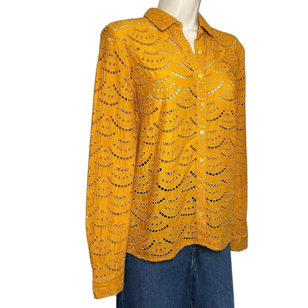 Ba&sh Crochet Embroidered Cotton Shirt – Size 0 (UK6) – pre-loved
