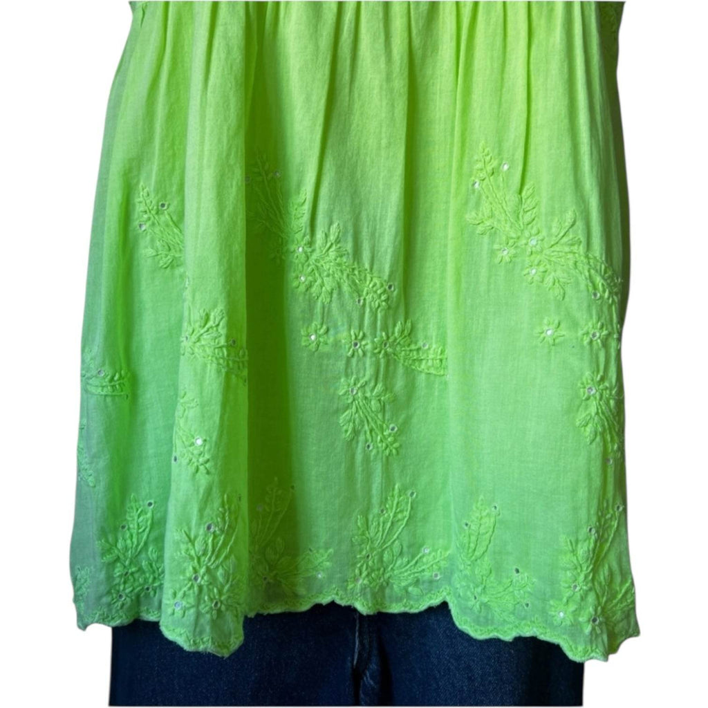 Juliet Dunn Neon Embroidered Babydoll Top – Size 1 (UK8) – pre-loved