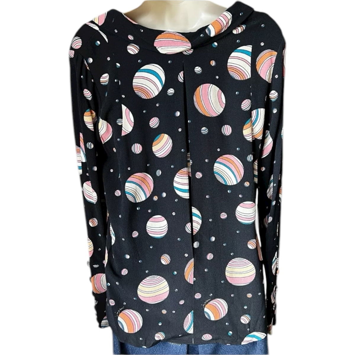 See By Chloé Planet Print Blouse – Celestial Long Sleeve Top, UK8 – pre-loved