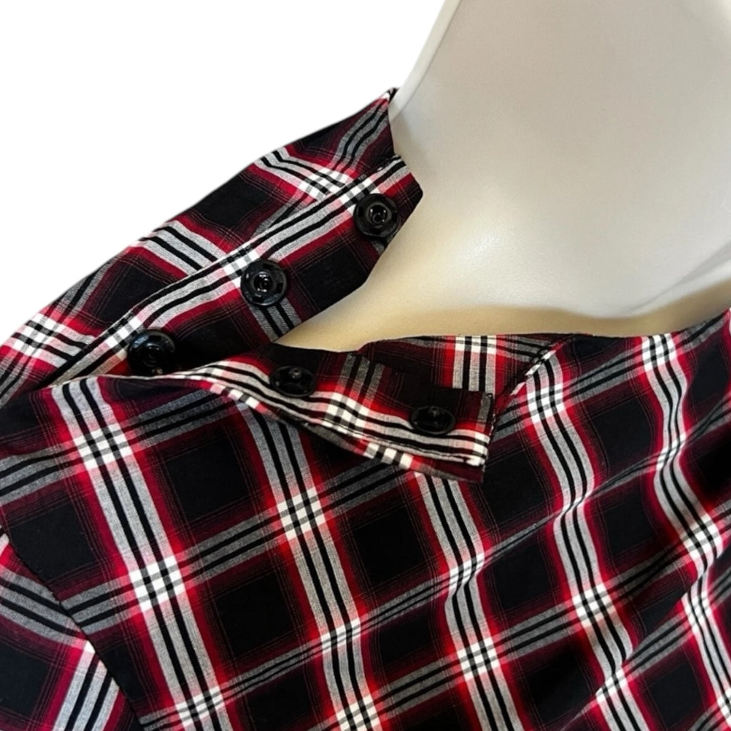 Isabel Marant Tartan Mini Dress – Ruched Cotton Check Short Sleeve, FR36 (UK8) – pre-loved