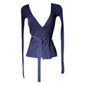 Baum Und Pferdgarten Ribbed Wrap Cardigan – Navy, XS
