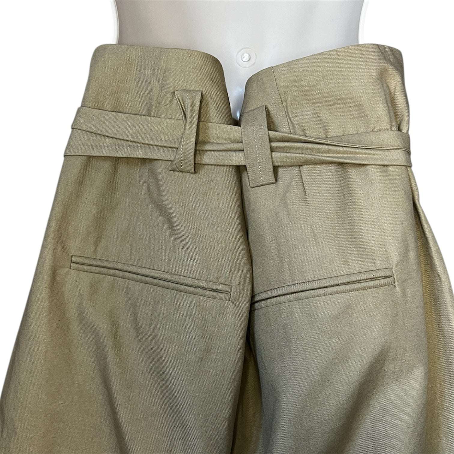 Isabel Marant High-Waist Linen Blend Paperbag Trousers – FR40 (UK12)