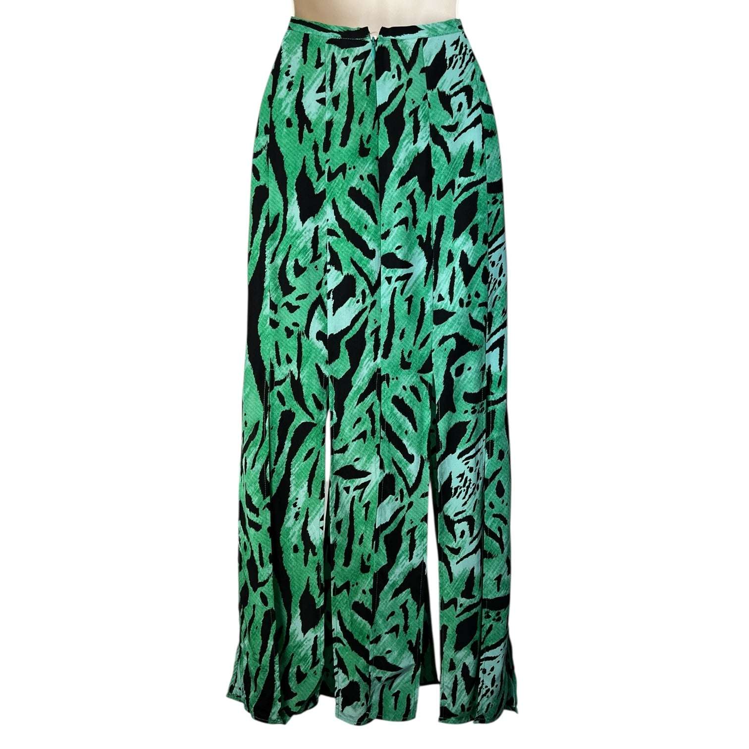 Rixo Silk Tiger Print Fringe Hem Midi Skirt – L – pre-loved