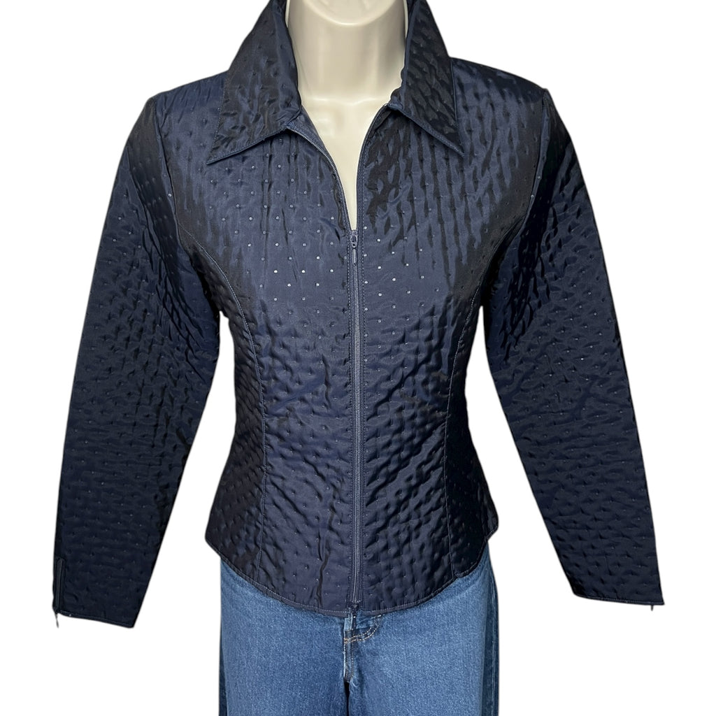 Anne Fontaine Polka Dot Quilted Fitted Lightweight Puffer Jacket – FR36 (UK6) – pre-loved