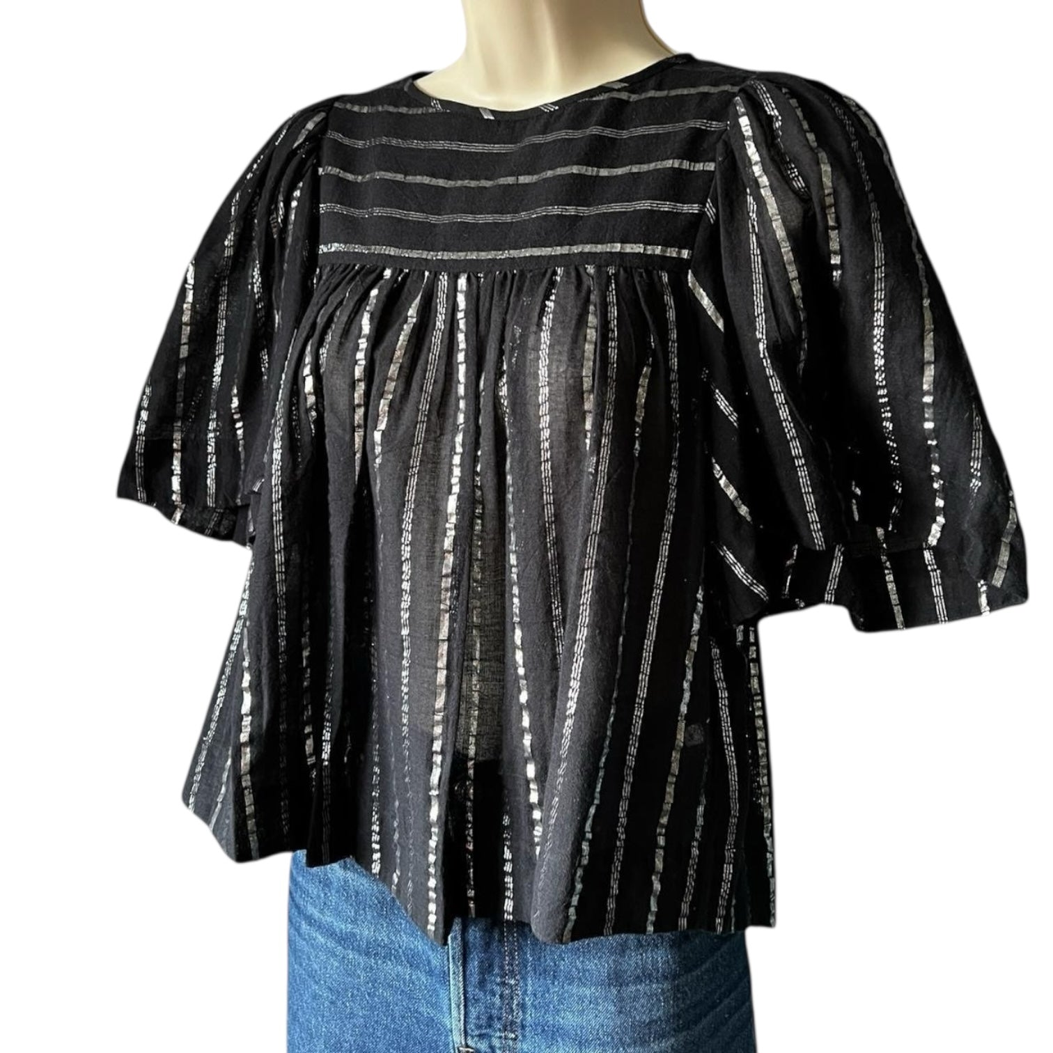Isabel Marant Metallic Cropped Swing Top – FR34 (UK6) – pre-loved