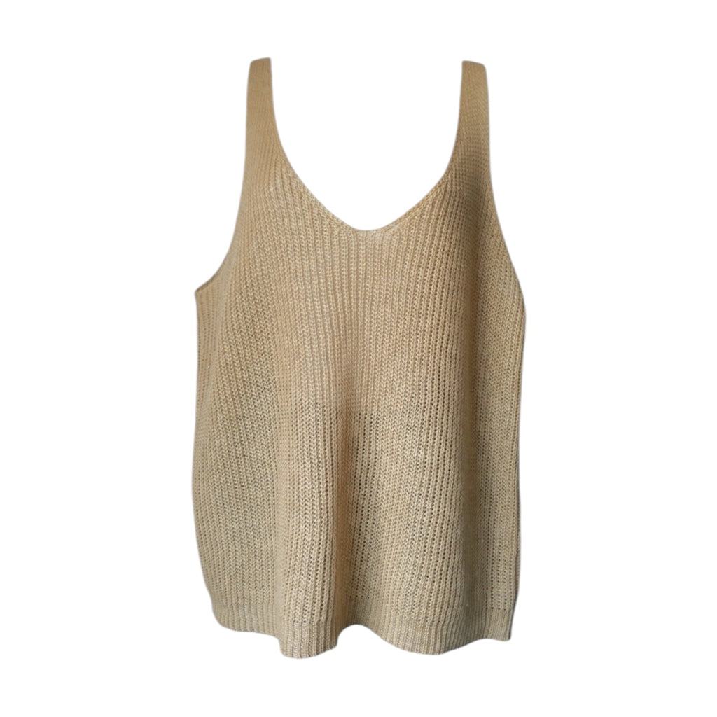 Nili Lotan Nala Linen Open-Knit Tank – L – pre-loved