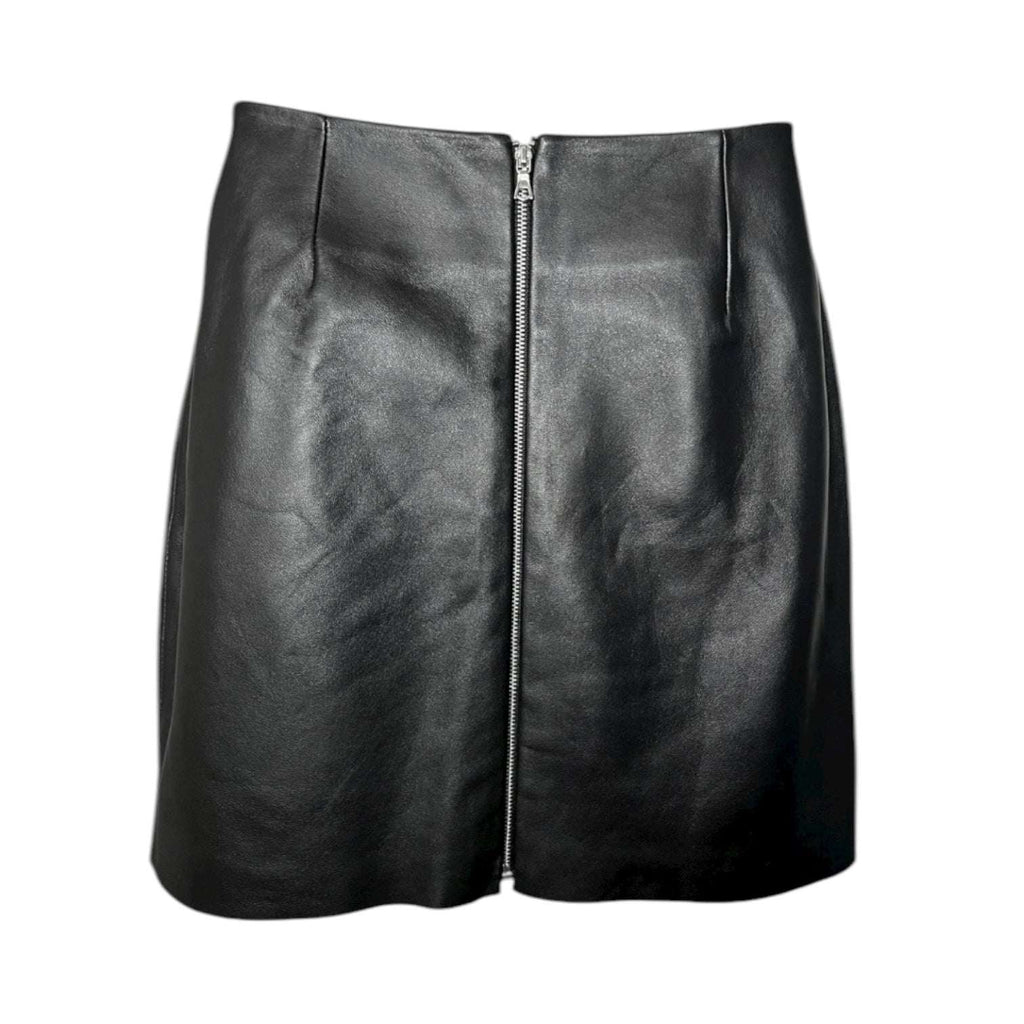 Sandro Embroidered Real Leather Mini Skirt – Sz 2 (UK10) – pre-loved